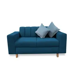 GENERICO - Sofa Noah 2 Puestos Azul Petróleo + Cojines
