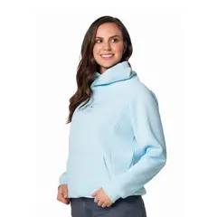 LEC LEE - Buzo cerrado con cuello alto cruzado - Azul Celeste