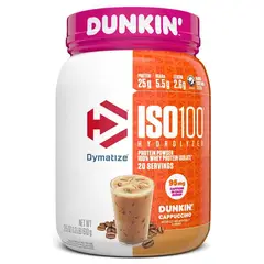 DYMATIZE - ISO100 Dunkin CAPUCHINO 100% Hidrolizada Premium 610g