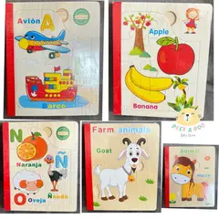 GENERICO - Juguete Libro Rompecabezas Montessori Temático 6 páginas