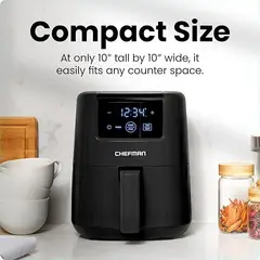 CHEFMAN - Mini Freidora de Aire 2 Qt Digital Compacta Modelo