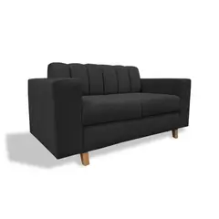 GENERICO - Sofa Noah 2 Puestos Negro + Cojines