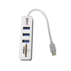 GENERICO - Hub Tipo C A Usb 3 Puertos 2.0 + Lector De Tarjeta Micro Sd