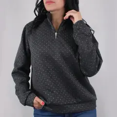 LEC LEE - Saco cuello alto para mujer - Gris Oscuro L