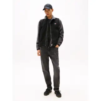 TOMMY HILFIGER - Chaleco negro de lona con cremallera Tommy Jeans