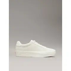 CALVIN KLEIN - Tenis blanco de ante de plataforma