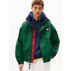 TOMMY HILFIGER - Chaqueta verde náutica amplia reversible Hilfiger