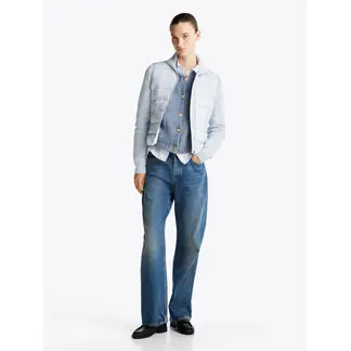 TOMMY HILFIGER - Chaqueta Celeste De plumón Con Mangas a Contraste