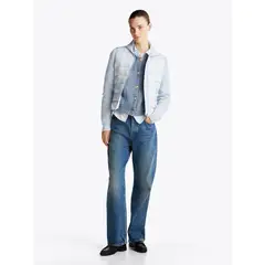 TOMMY HILFIGER - Chaqueta Celeste De plumón Con Mangas a Contraste