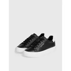 CALVIN KLEIN - Tenis negro vulcanizado de cuero