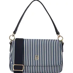 TOMMY HILFIGER - Bolso azul de hombro con correa cruzada en lona