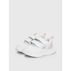 CALVIN KLEIN - Tenis blanco deportivos para niña con velcro