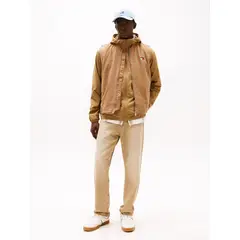 TOMMY HILFIGER - Chaleco marrón de lona con cremallera Tommy Jeans