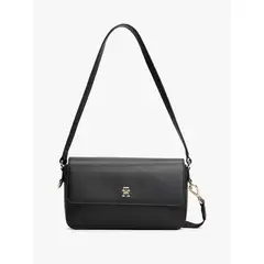 TOMMY HILFIGER - Bolso negro mensajero TH Monogram transformable