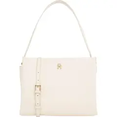 TOMMY HILFIGER - Bolso multicolor satchel granulado con correa cruzada