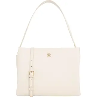 TOMMY HILFIGER - Bolso multicolor satchel granulado con correa cruzada