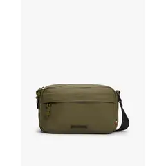 TOMMY HILFIGER - Bolso verde reporter con logo texturizado