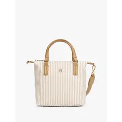 TOMMY HILFIGER - Bolso beige tote de lona