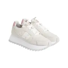 CALVIN KLEIN - Tenis beige runner de plataforma