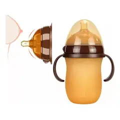 MILOPTS - Tetero Biberon Silicona Simulador Pecho Bebes 250ml