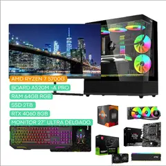 JANUS - COMPUTADOR TORRE GAMER AMD RYZEN 7 5700G 3,8GHZ RTX 4060 8 GB 64/2 TB SSD 27".