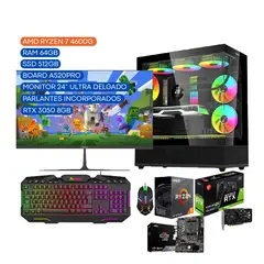 JANUS - COMPUTADOR TORRE GAMER R5 4600G 3,7GHZ RTX 3050 8GB 64/512 BOARD A520PRO 24"