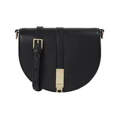 TOMMY HILFIGER - Bolso negro saddle Heritage con correa cruzada