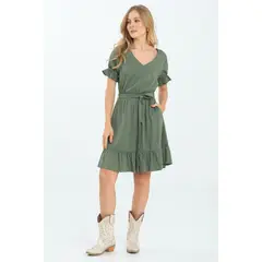 RAGGED - Vestido corto nholan Verde militar