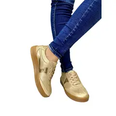 EVEGONZ - Tenis Casual en Cuero Zapato Plano Comodo de Moda