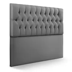 DISEÑOS RAMONA'S - Cabecero Semidoble 120x60+55 Rombos Gris Sintético