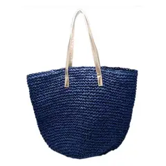GENERICO - Bolso En Tejido De Papel De Paja Azul Rindala