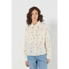 KOAJ - BLUSA ESTAMPADA/RAYON POLIESTER/ CAMISERA BOLSILLOS Mujer