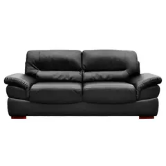 SOFA MARKET - Sofa Byron 3 Puestos Ecocuero Negro