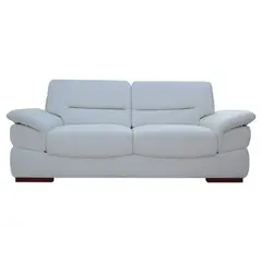 SOFA MARKET - Sofa Byron 3 Puestos Ecocuero Blanco