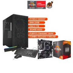 AMD - Torre Gamer Chasis Corsair 3000D Ryzen 5 5600GT 32GB RAM SSD 1TB A520