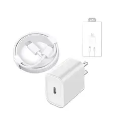 GENERICO - CARGADOR COMPATIBLE IPHONE + CABLE TIPO C - CARGA RÁPIDA 25W