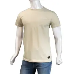 ALMA DE AVIADOR - Camiseta Cuello R Beige LT Algodón Peruano