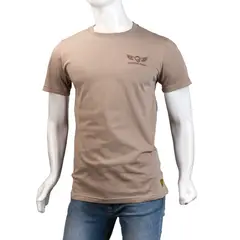 ALMA DE AVIADOR - Camiseta Cuello R Café LT Algodón Peruano