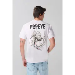 KOAJ - Camiseta manga corta lila con diseños de Popeye Hombre