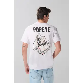 KOAJ - Camiseta manga corta lila con diseños de Popeye Hombre