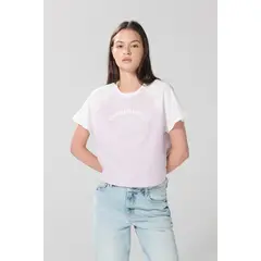 KOAJ - Camiseta manga corta en contraste estampada. Mujer
