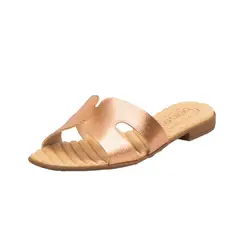 BEIRA RIO - SANDALIA PLANA ORO ROSA
