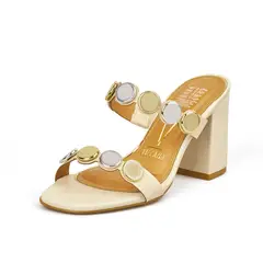 VIZZANO - SANDALIA CALF MARFIL DOR-PLAT