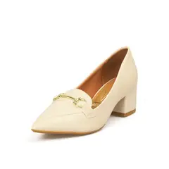 VIZZANO - TACON BAJO CALF MARFIL DORADO
