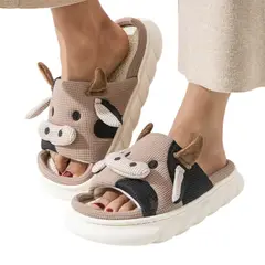 MULTIPLACE COLOMBIA - Pantuflas de vaca para mujer de peluche importadas