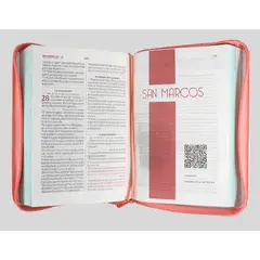 SBC - Biblia Reina Valera 1960 Mediana Imitación Piel Blanco Flores Letra Mediana Código QR