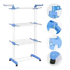 GENERICO - Tendedero Ropa Perchero Plegable Colgador de 3 Niveles
