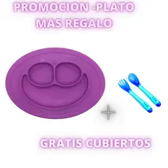 BEBESIT - KIT VAJILLA PLATO Y CUBIERTOS EN SILICONA PARA BEBE LIBRE DE BPA