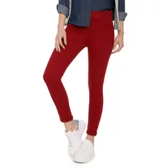 LEC LEE - Leggins para Mujer - Rojo Oscuro