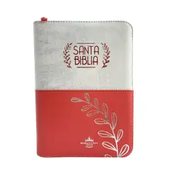 SBC - Biblia RVR Letra mediana Color Rosado Plateado Con Ayudas Digitales Con Índice Perforado